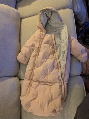 7 A.M. Enfant Bunting Bébé Pink Hooded Puffer Sleep Bag - Comfortable Cozy Layer
